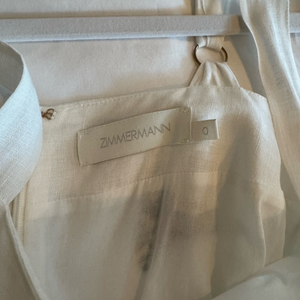 Zimmermann Jeannie Embroidered Linen Midi-Dress Size 0 - Picture 7 of 10